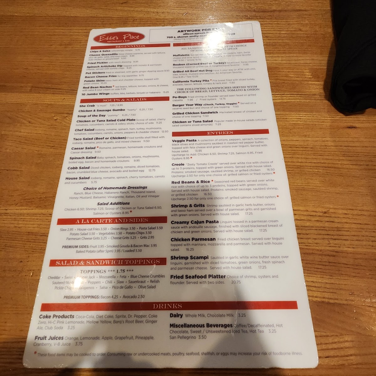 Eddies Place Restaurant Menu - Image 4